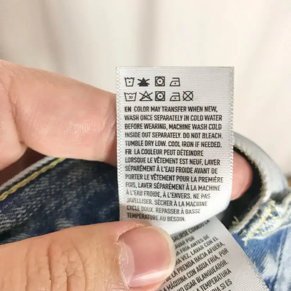 American Eagle Men's 28x32 Flex Acid Wash Destroyed Skinny Denim Jeans